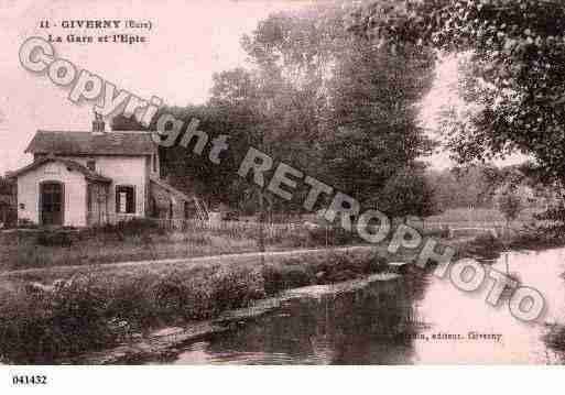 Ville de GIVERNY, carte postale ancienne