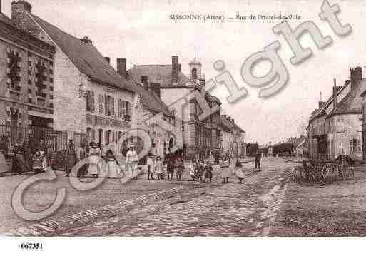 Ville de SISSONNE, carte postale ancienne