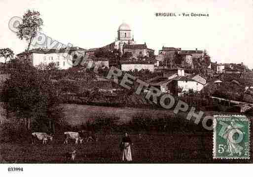 Ville de BRIGUEUIL, carte postale ancienne