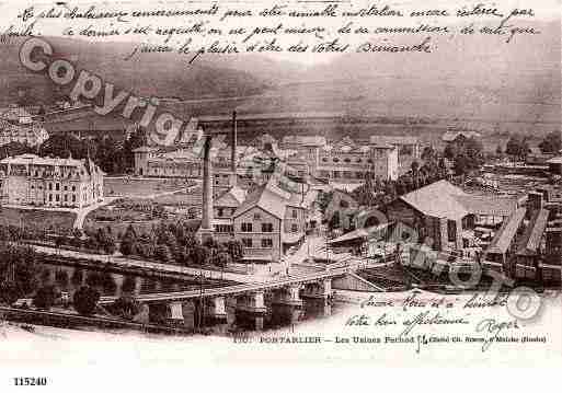 Ville de PONTARLIER, carte postale ancienne