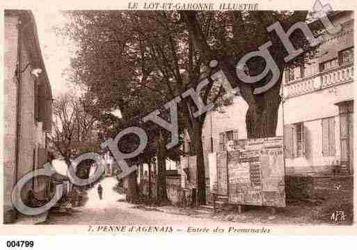 Ville de PENNED'AGENAIS, carte postale ancienne