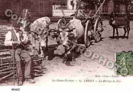 Ville de TARBES, carte postale ancienne