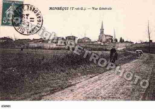 Ville de MONBEQUI, carte postale ancienne