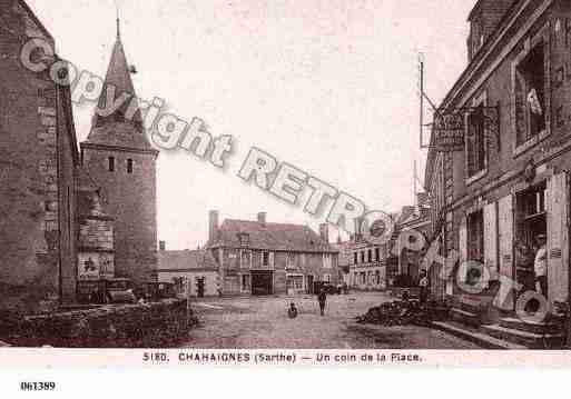 Ville de CHAHAIGNES, carte postale ancienne