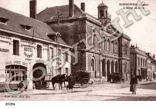 Ville de SISSONNE, carte postale ancienne