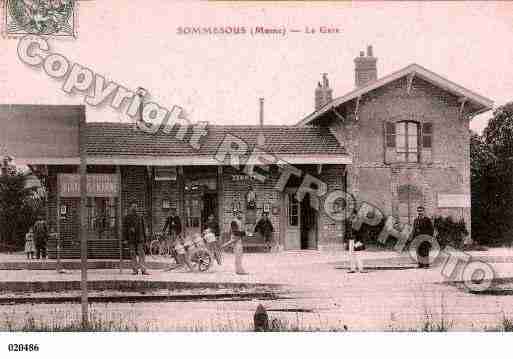 Ville de SOMMESOUS, carte postale ancienne